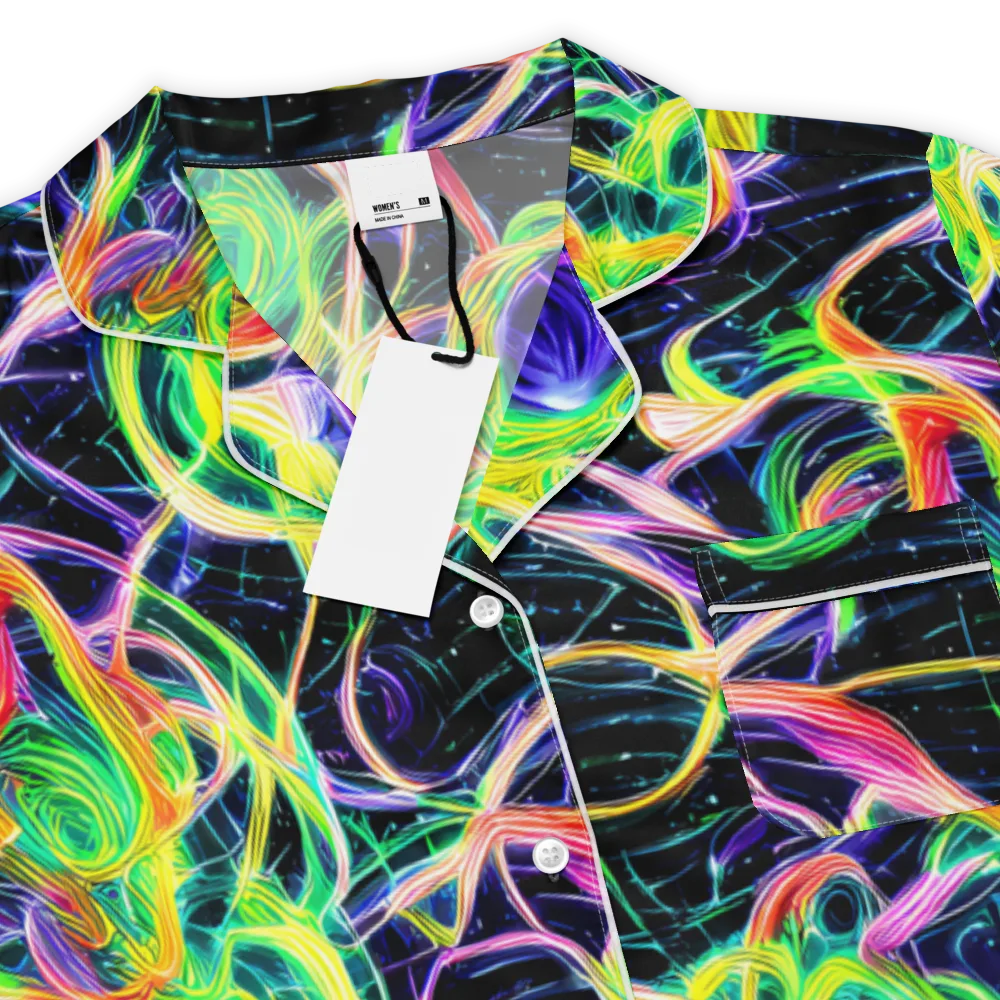 Neon Cell Garden on Women's Short Sleeve Pajama Top — Product details