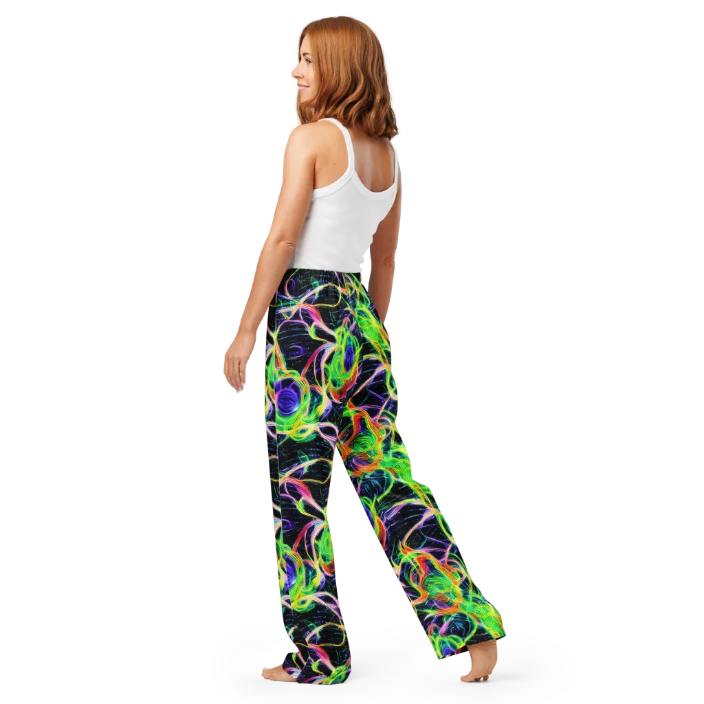 Neon Cell Garden on Women's Pajama Pants — Back