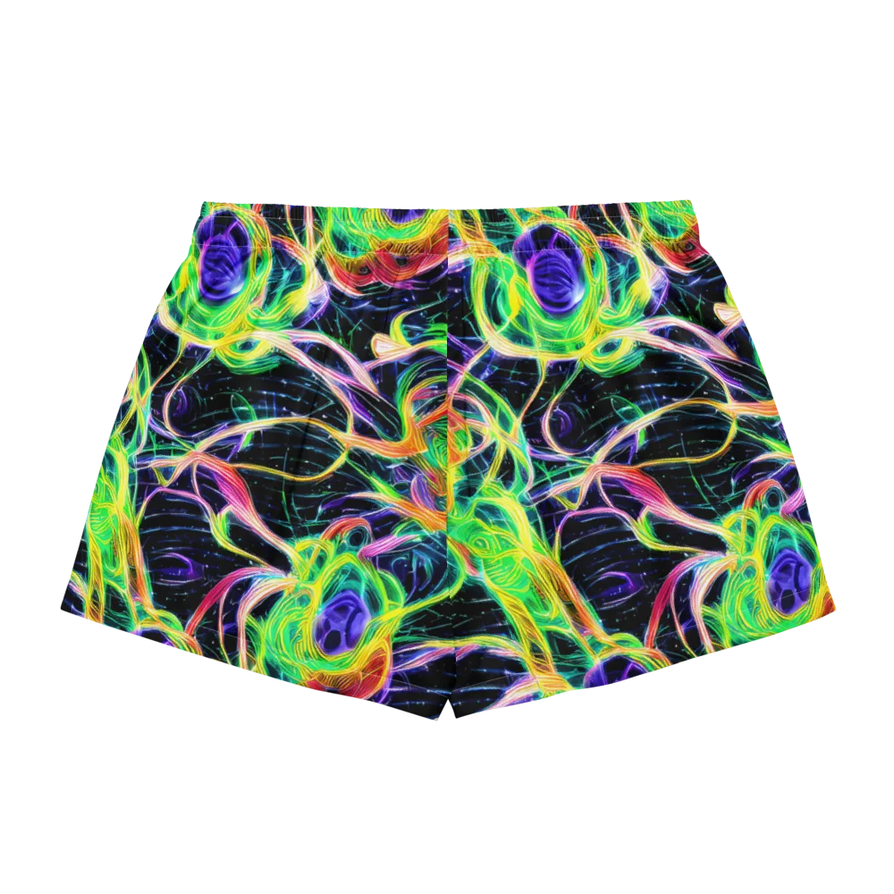 Neon Cell Garden on Women's Pajama Shorts — Back