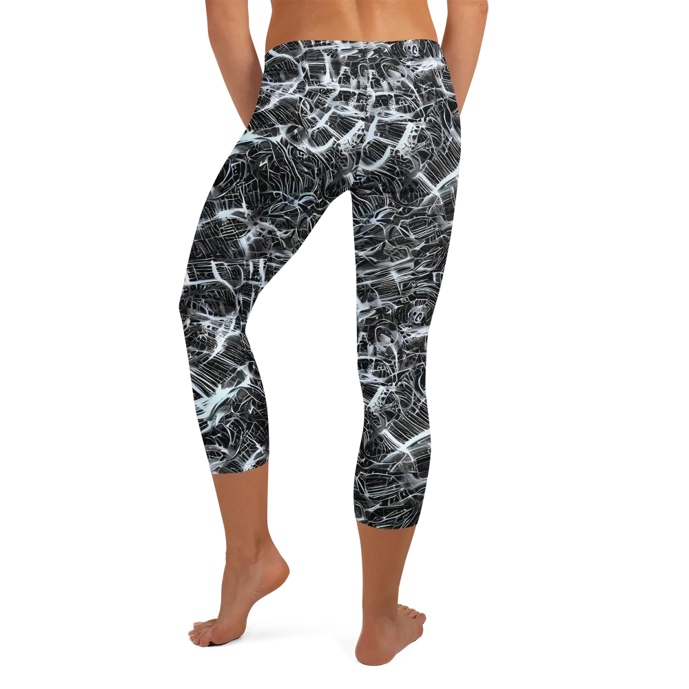 Silver Static on Capri Leggings — Back