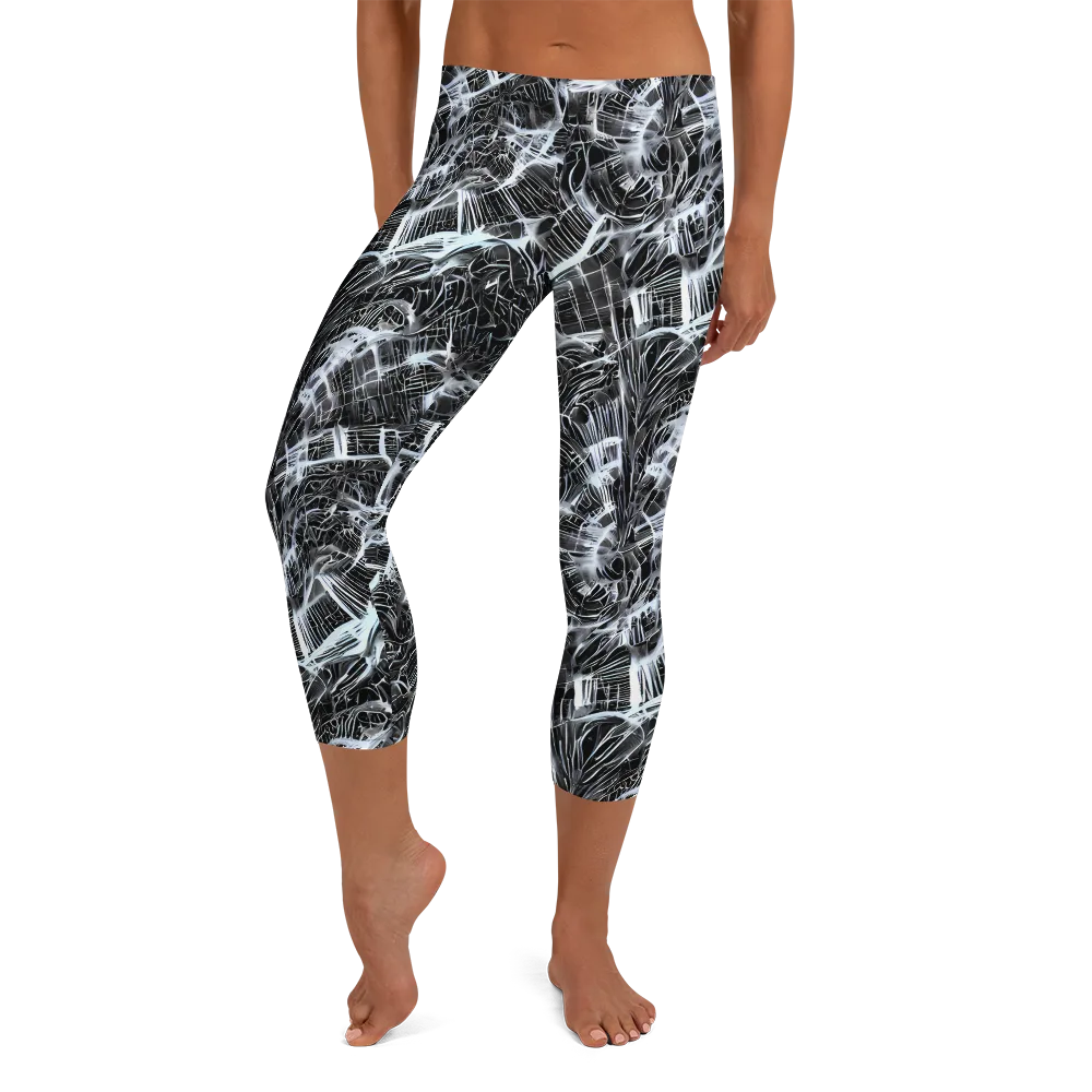 Silver Static on Capri Leggings — Front