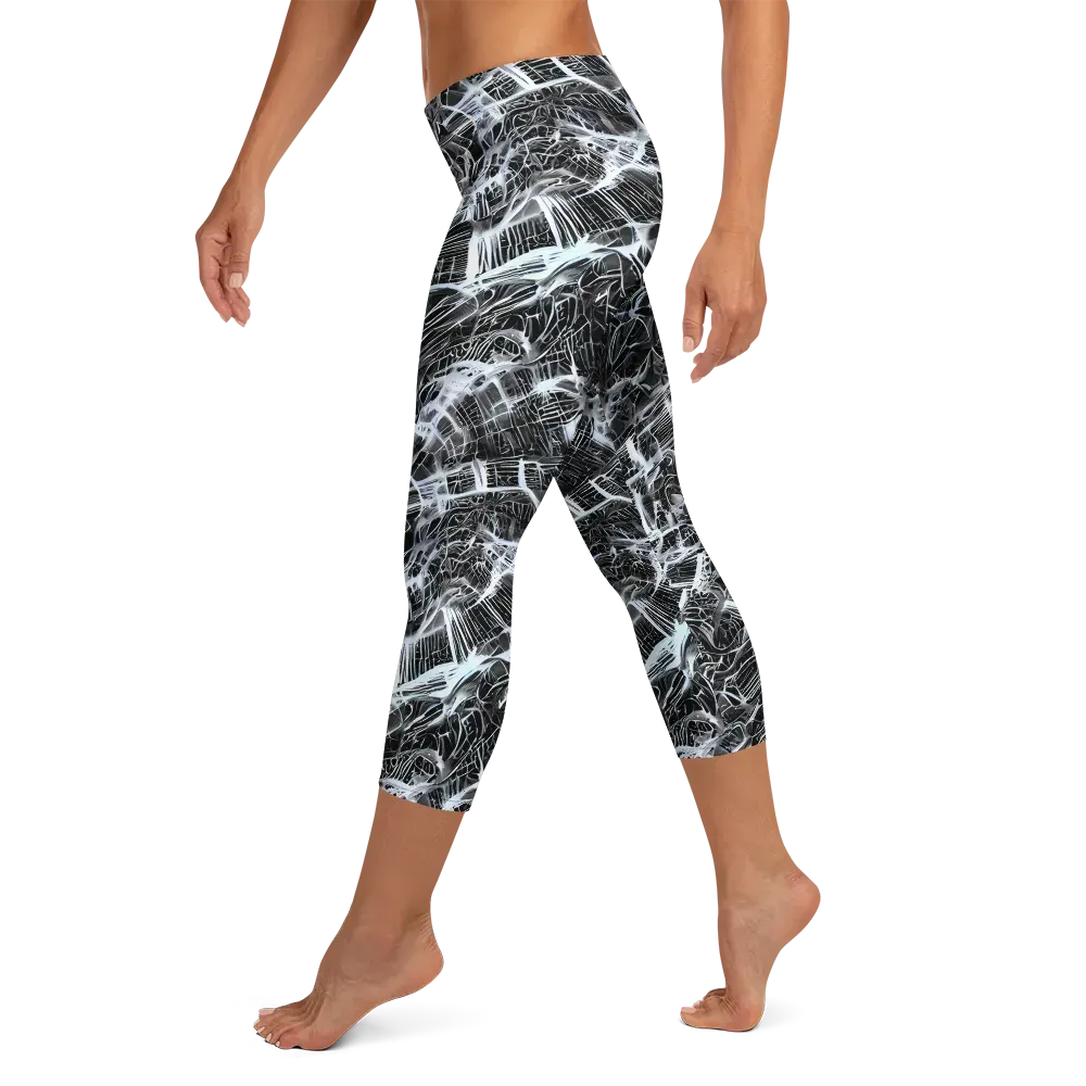 Silver Static on Capri Leggings — Left