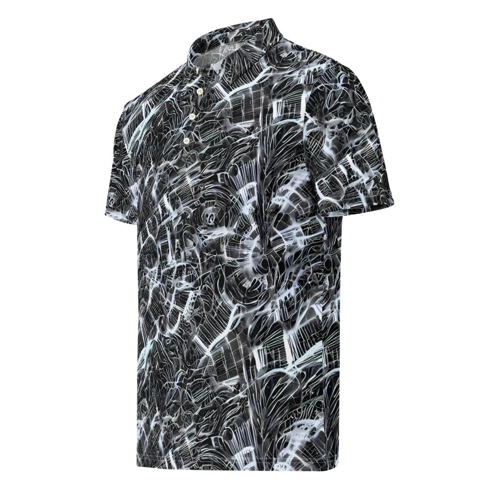 Silver Static on Men's Slim Fit Polo Shirt — Left Front