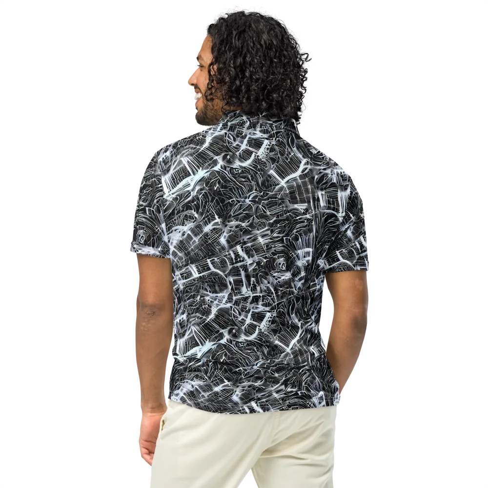 Silver Static on Men's Slim Fit Polo Shirt — Back