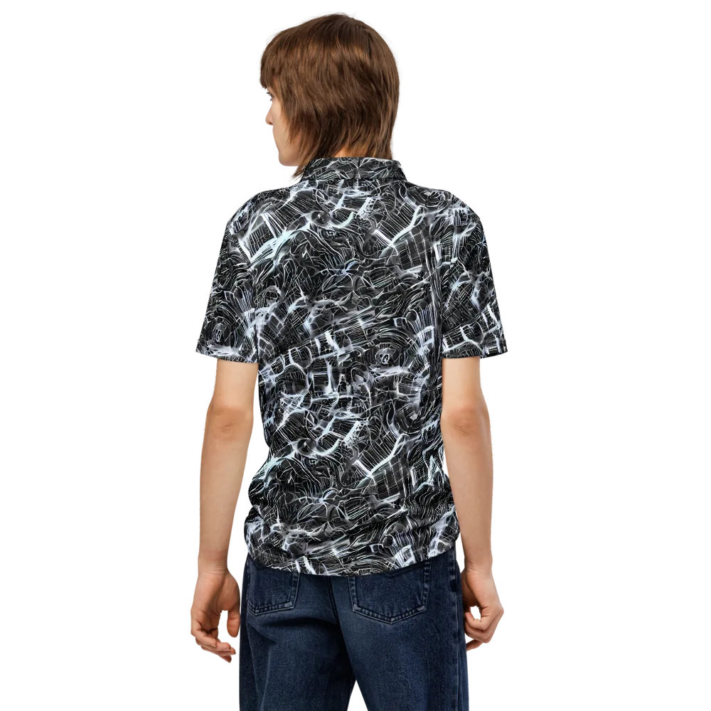 Silver Static on Men's Slim Fit Polo Shirt — Back