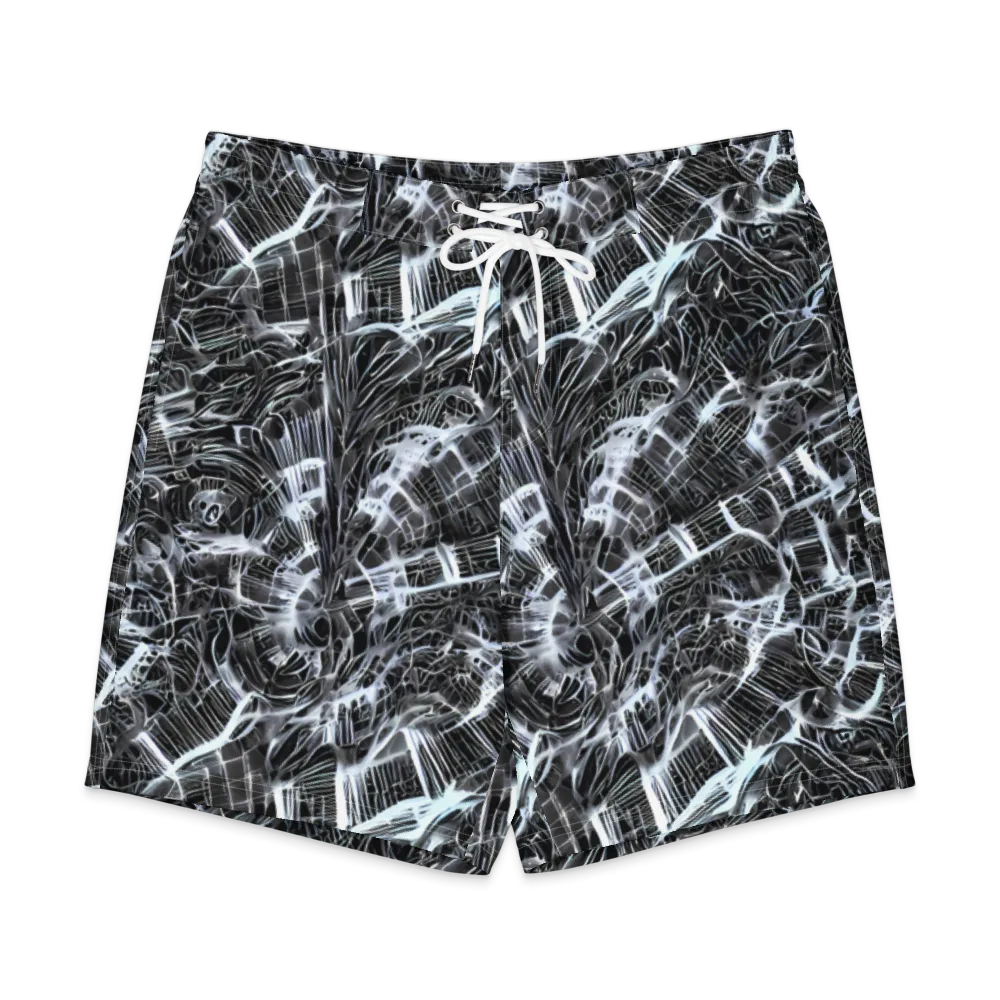Silver Static on Men's Board Shorts — Front