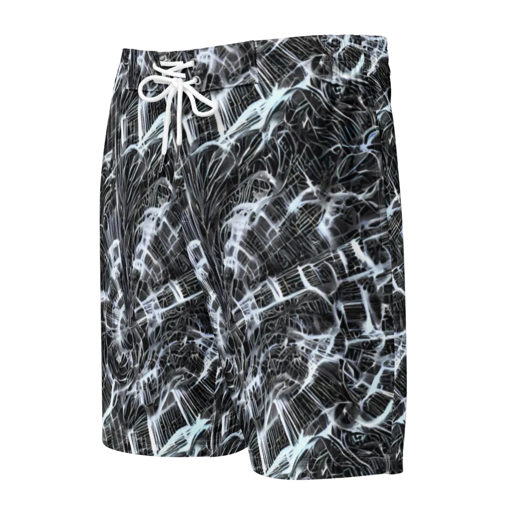 Silver Static on Men's Board Shorts — Front