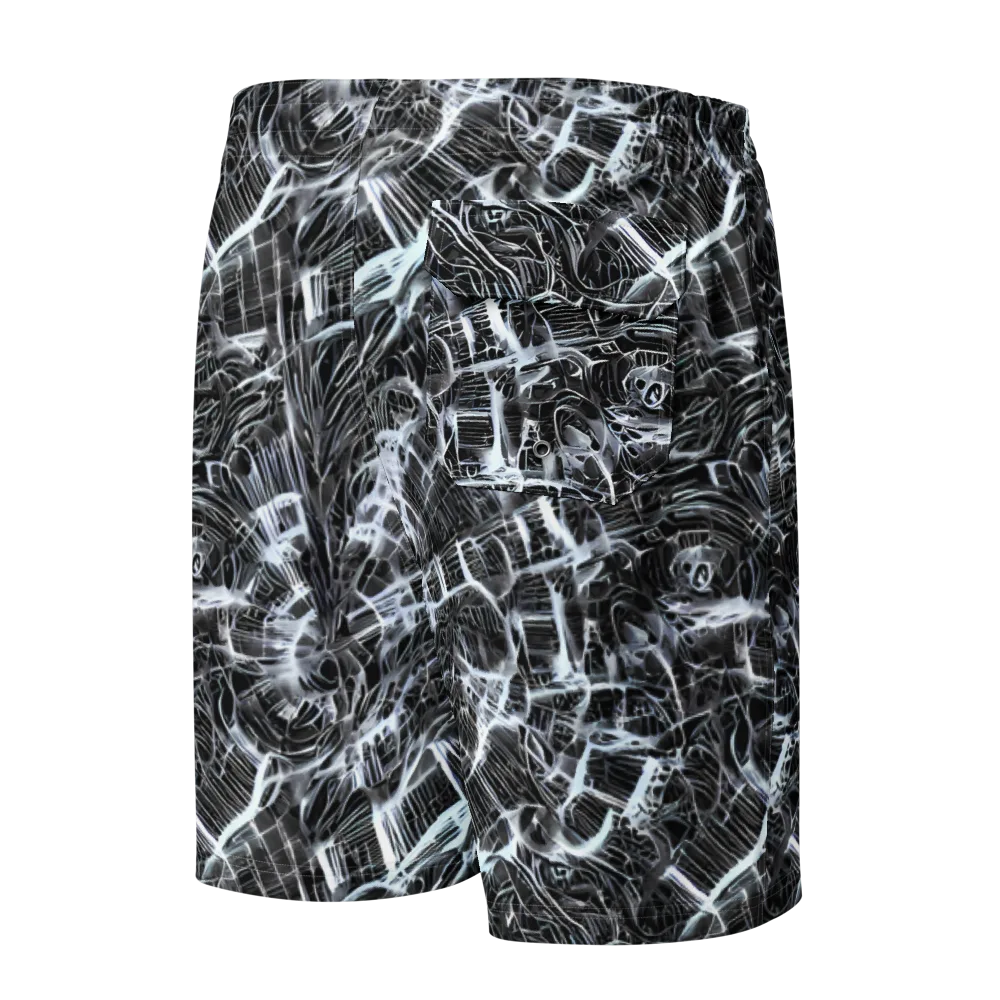 Silver Static on Men's Board Shorts — Back