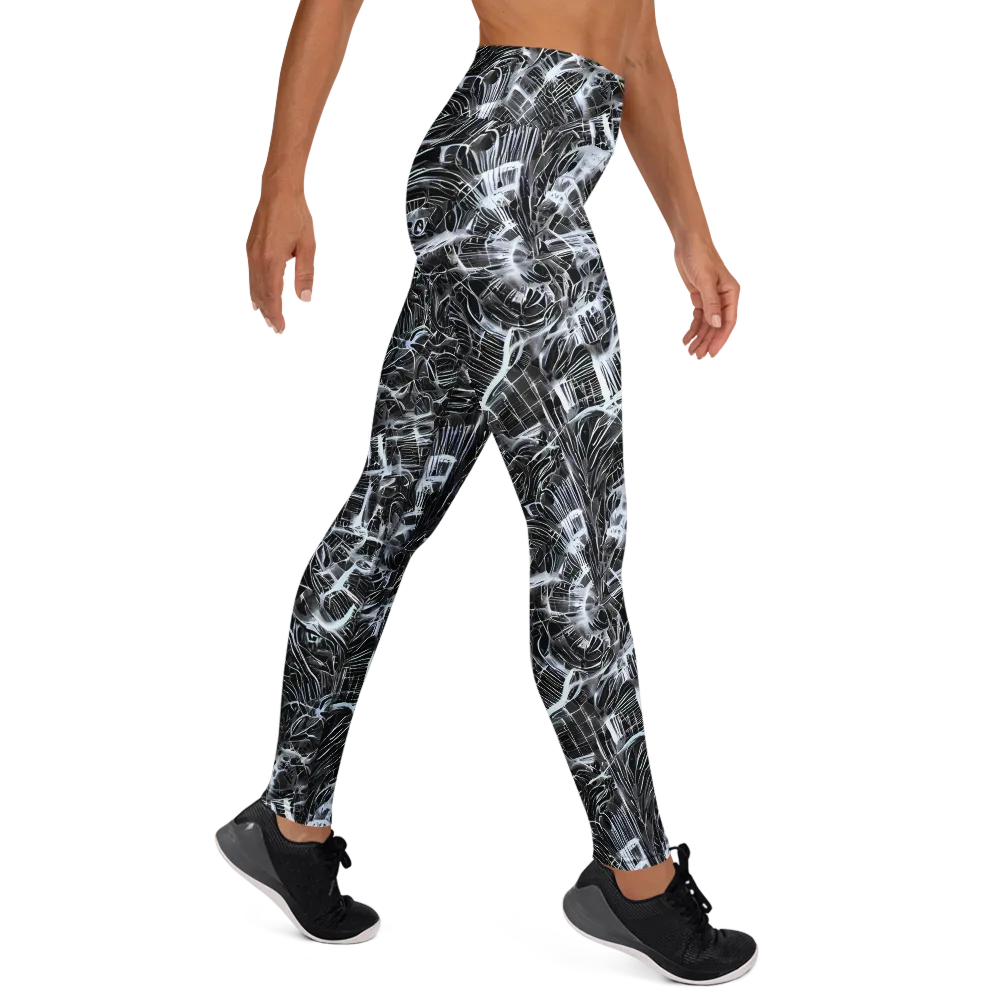 Silver Static on Yoga Leggings — Right