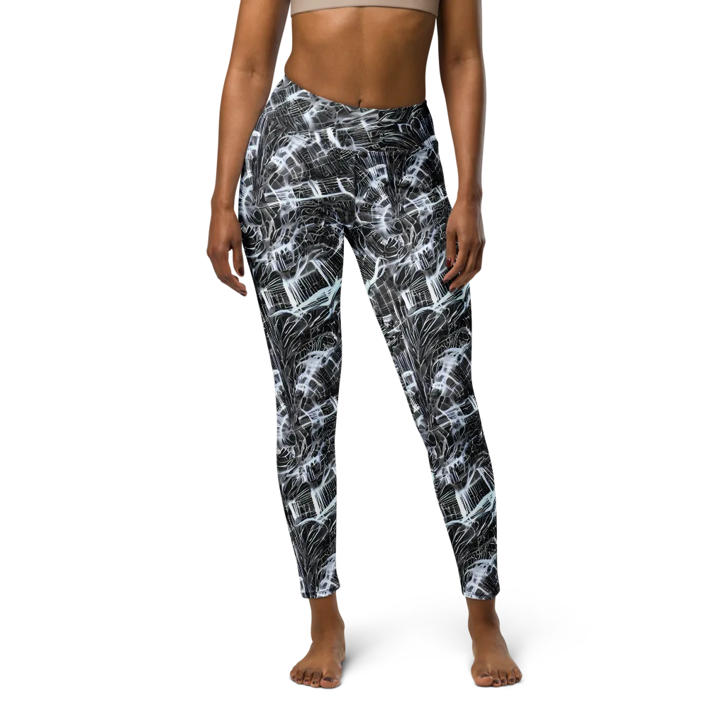 Silver Static on Yoga Leggings — Front