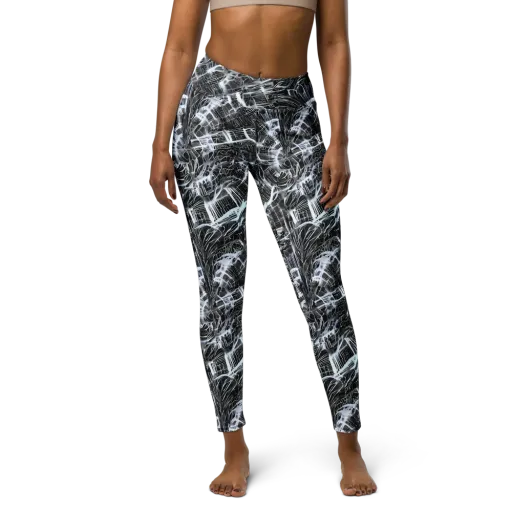 Silver Static on a Yoga Leggings