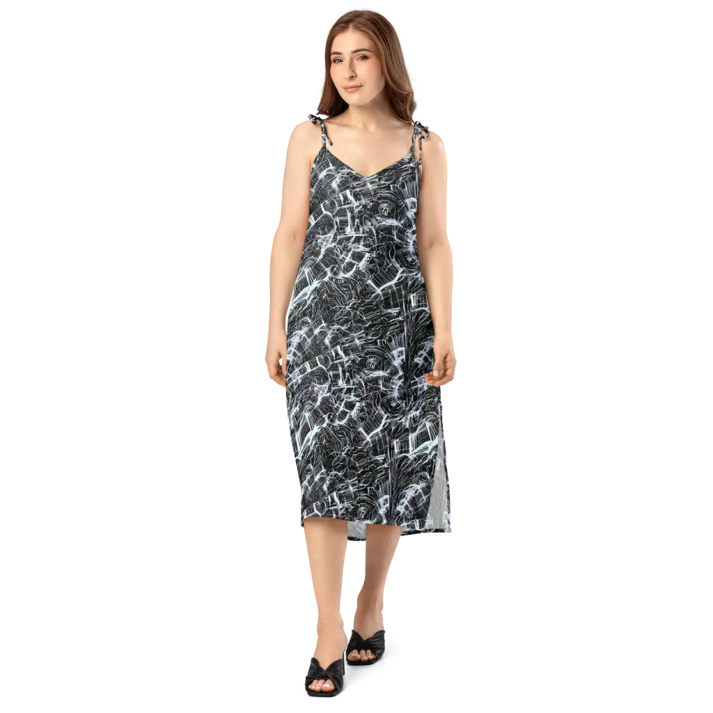 Silver Static on Slip Dress — Front