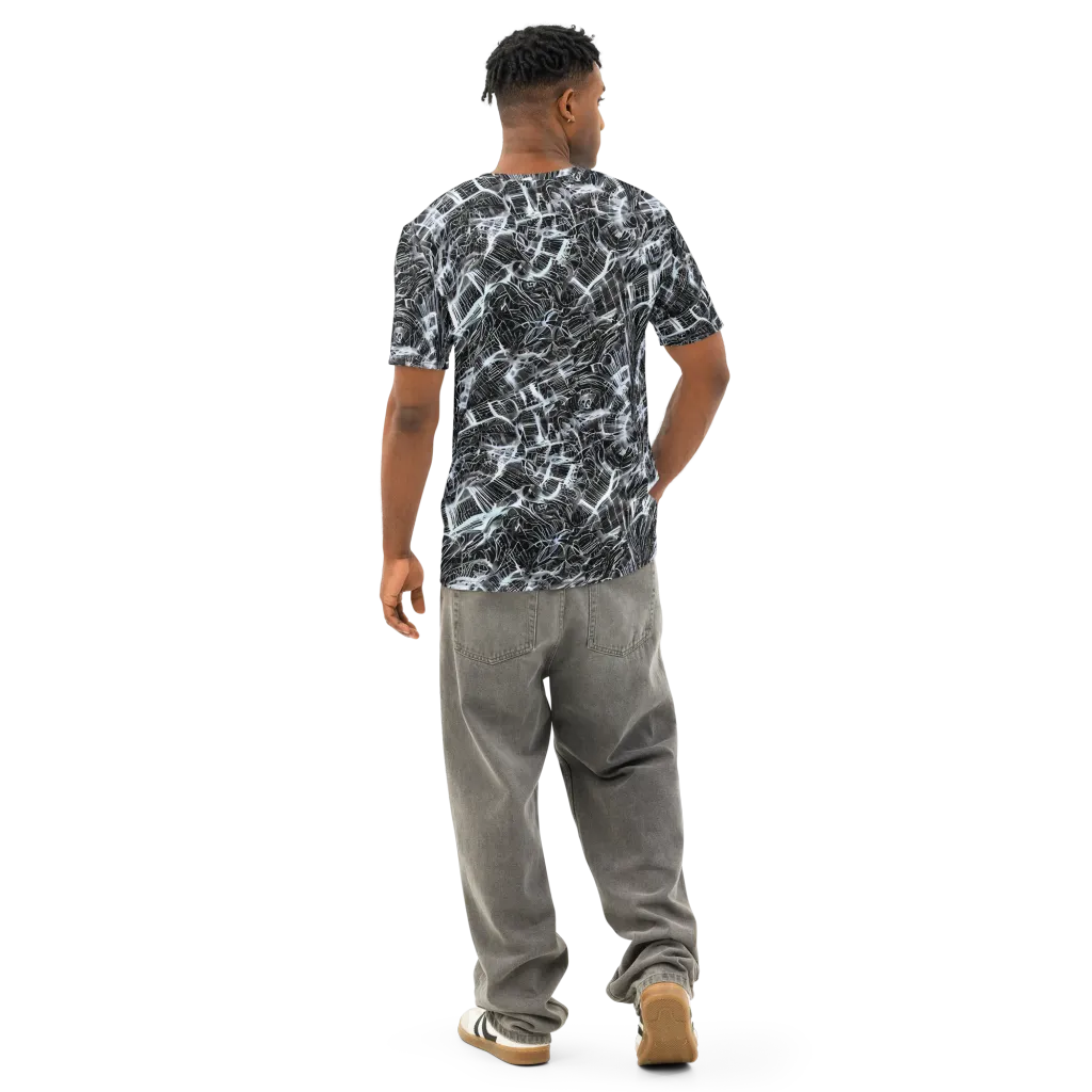 Silver Static on Men's Cotton Crew Neck T-Shirt — Back