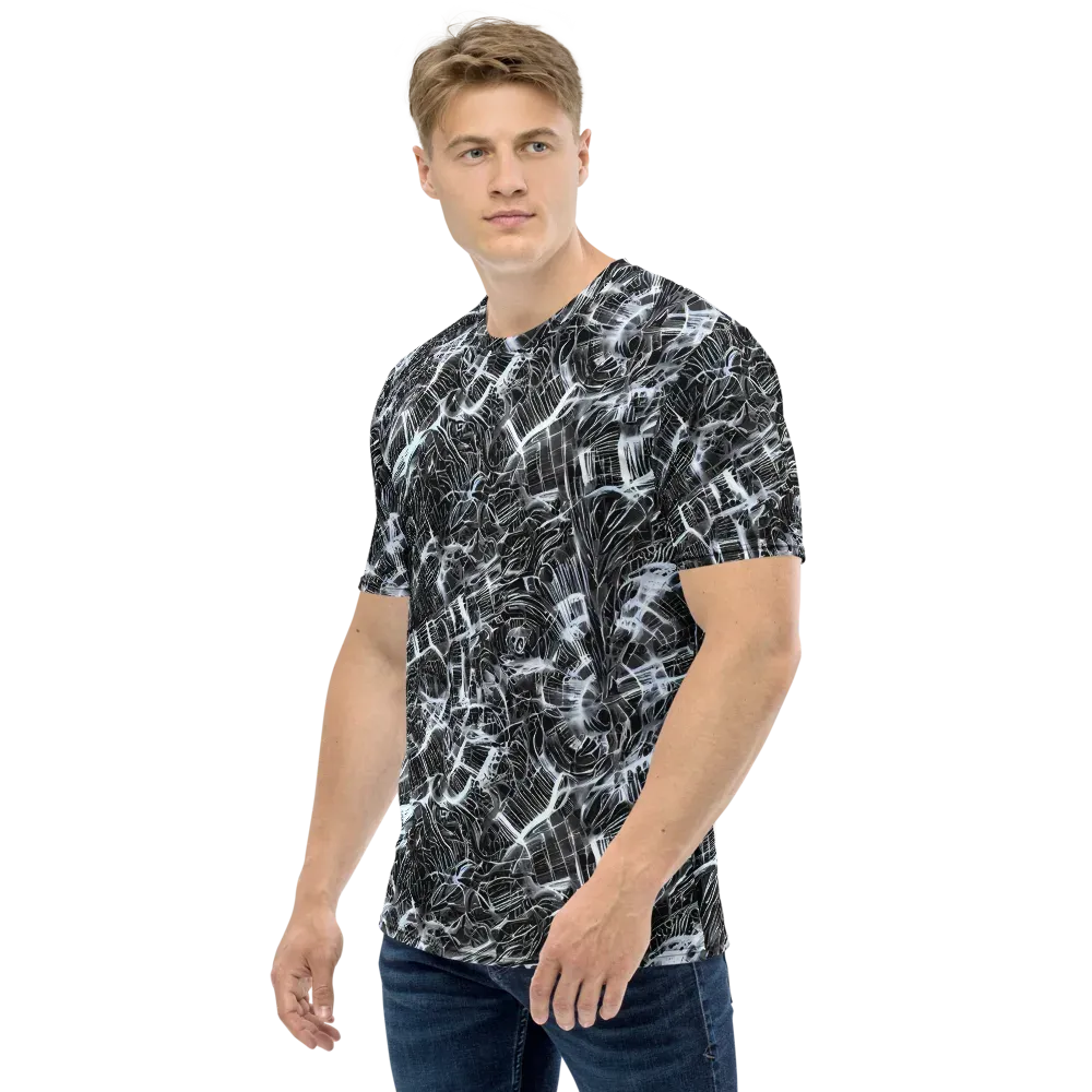 Silver Static on Men's Crew Neck T-Shirt — Left