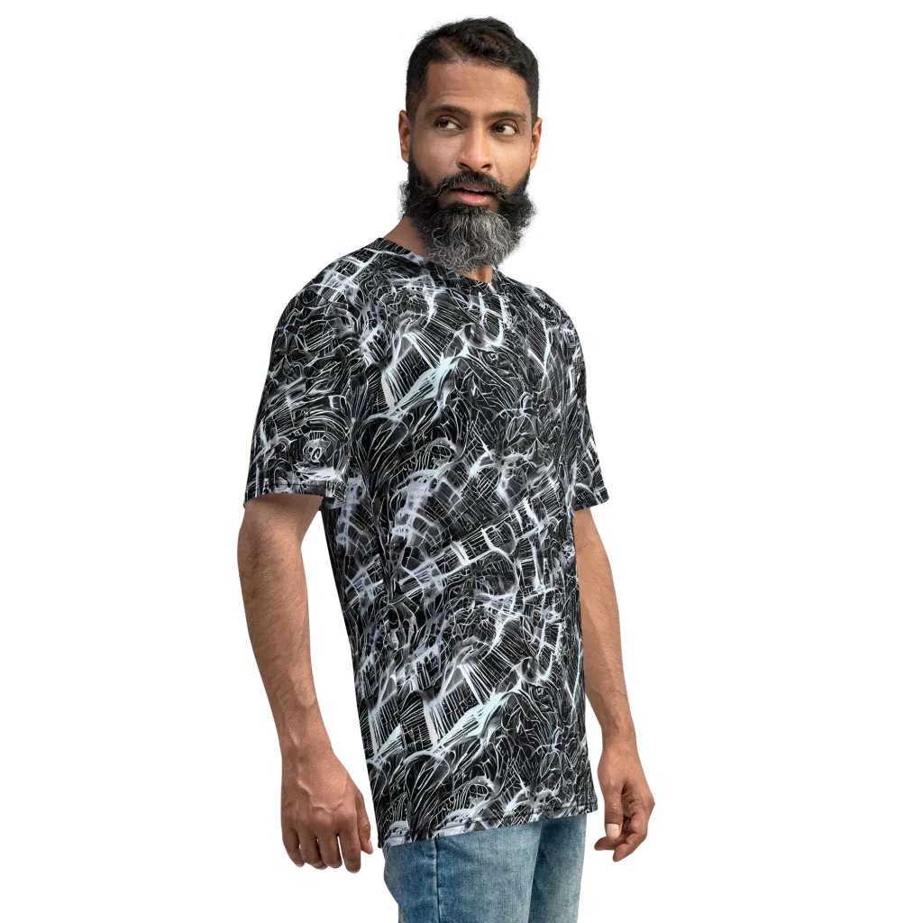 Silver Static on Men's Crew Neck T-Shirt — Right