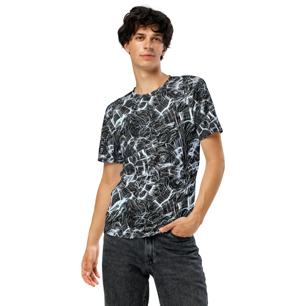 Silver Static on Men's Crew Neck T-Shirt — Front