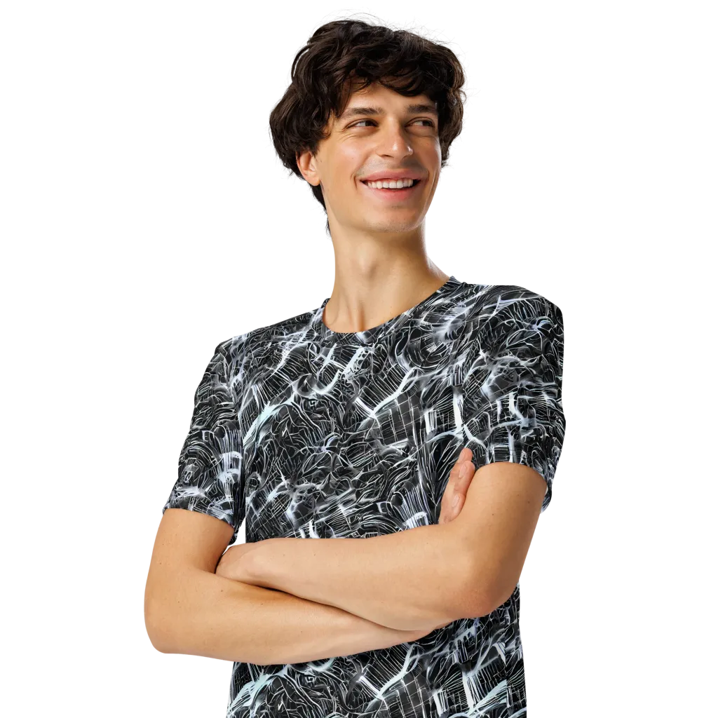 Silver Static on Men's Crew Neck T-Shirt — Left Front