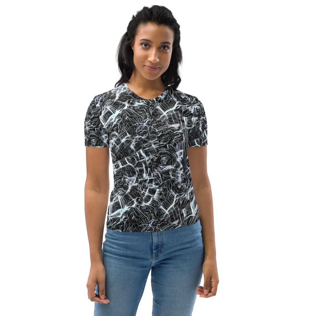 Silver Static on Women's Crew Neck T-Shirt — Front