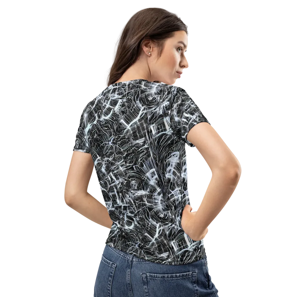 Silver Static on Women's Crew Neck T-Shirt — Back