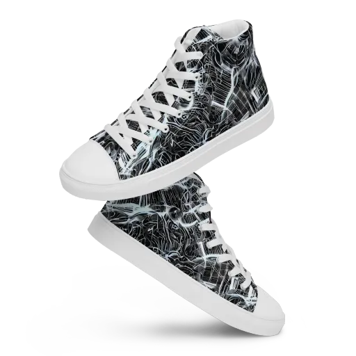 Silver Static on a Women's High Top Canvas Shoes