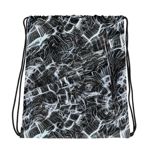 Silver Static on a Drawstring Bag