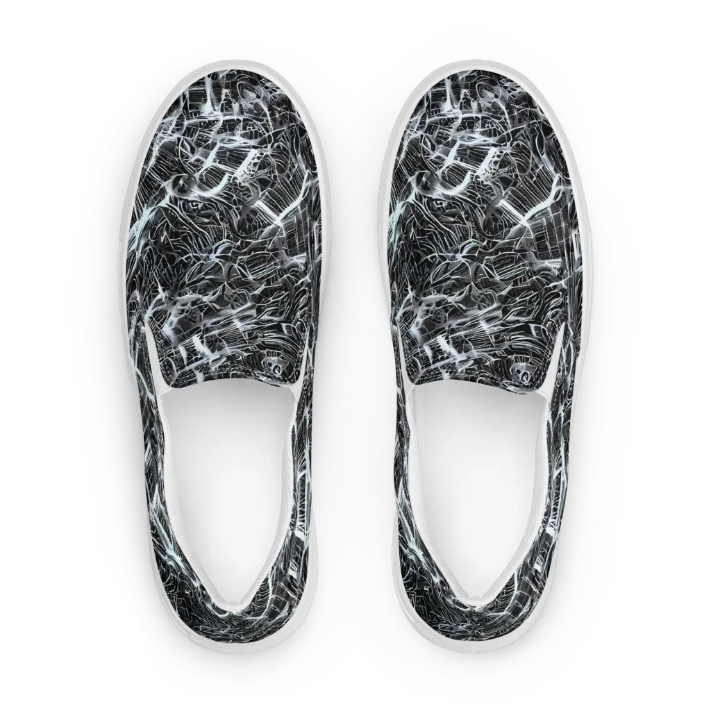 Silver Static on Women's Slip-On Canvas Shoes — Front