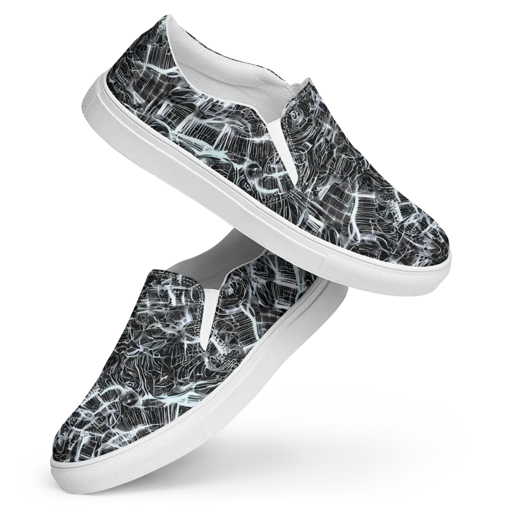 Silver Static on Women's Slip-On Canvas Shoes — Front