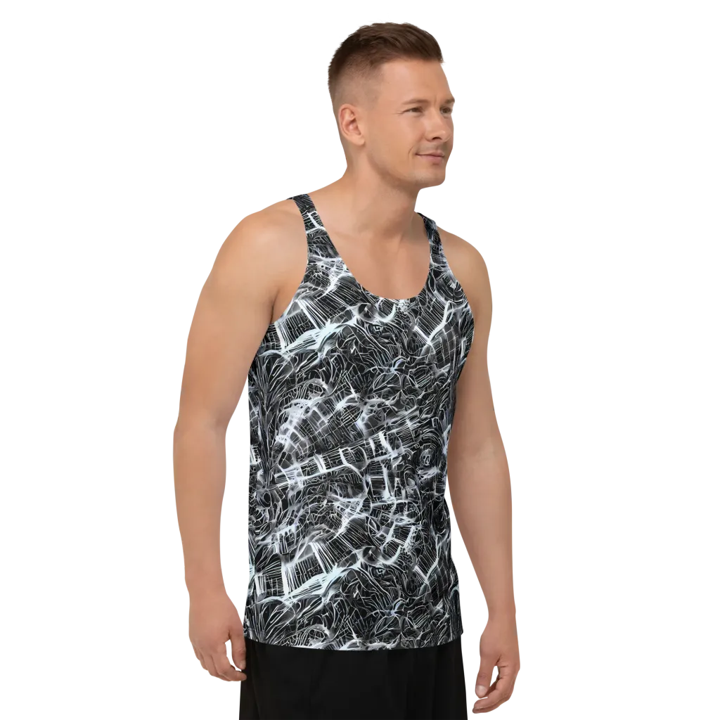 Silver Static on Men's Tank Top — Right Front