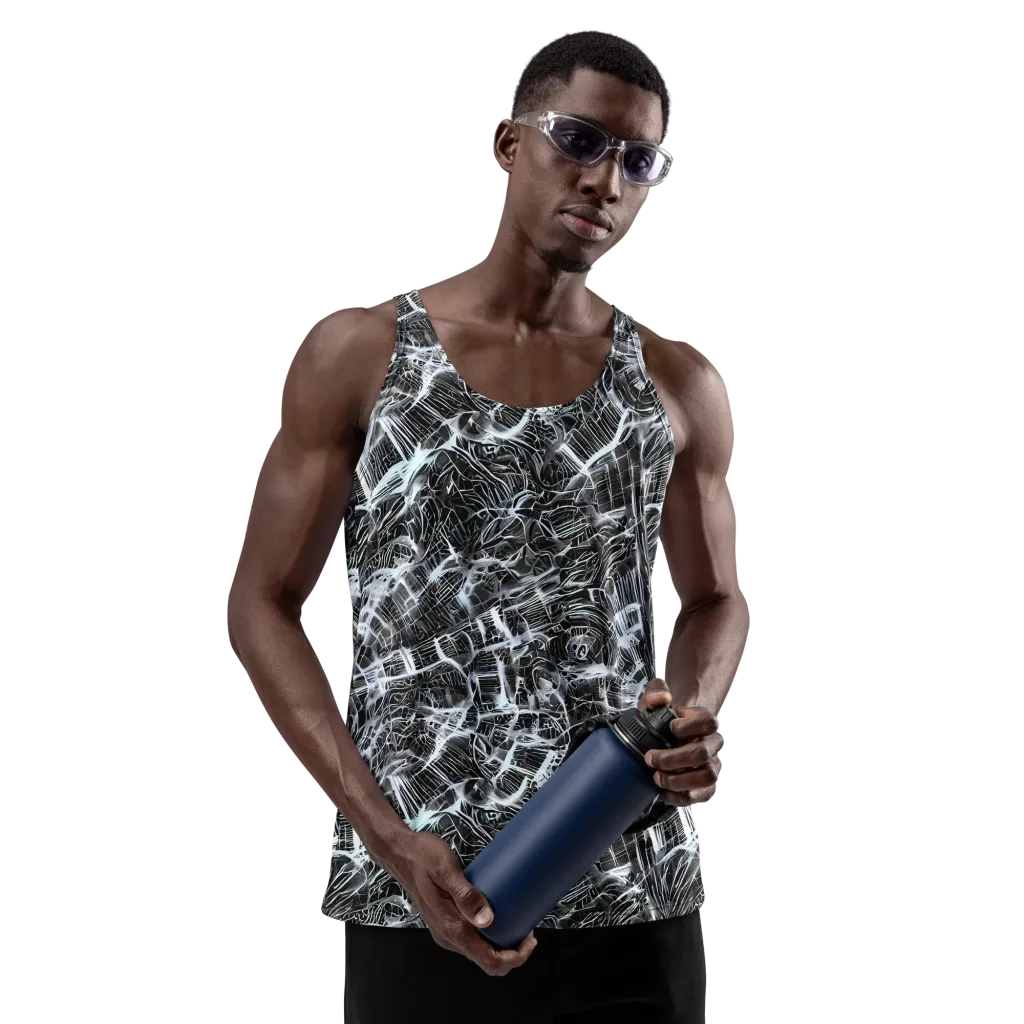 Silver Static on Men's Tank Top — Front