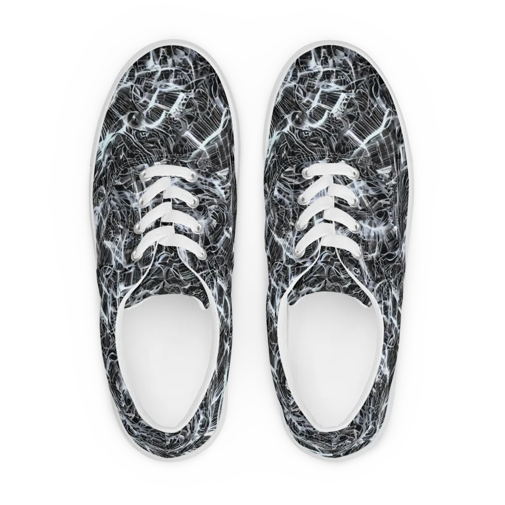 Silver Static on Men's Lace-Up Canvas Shoes — Front