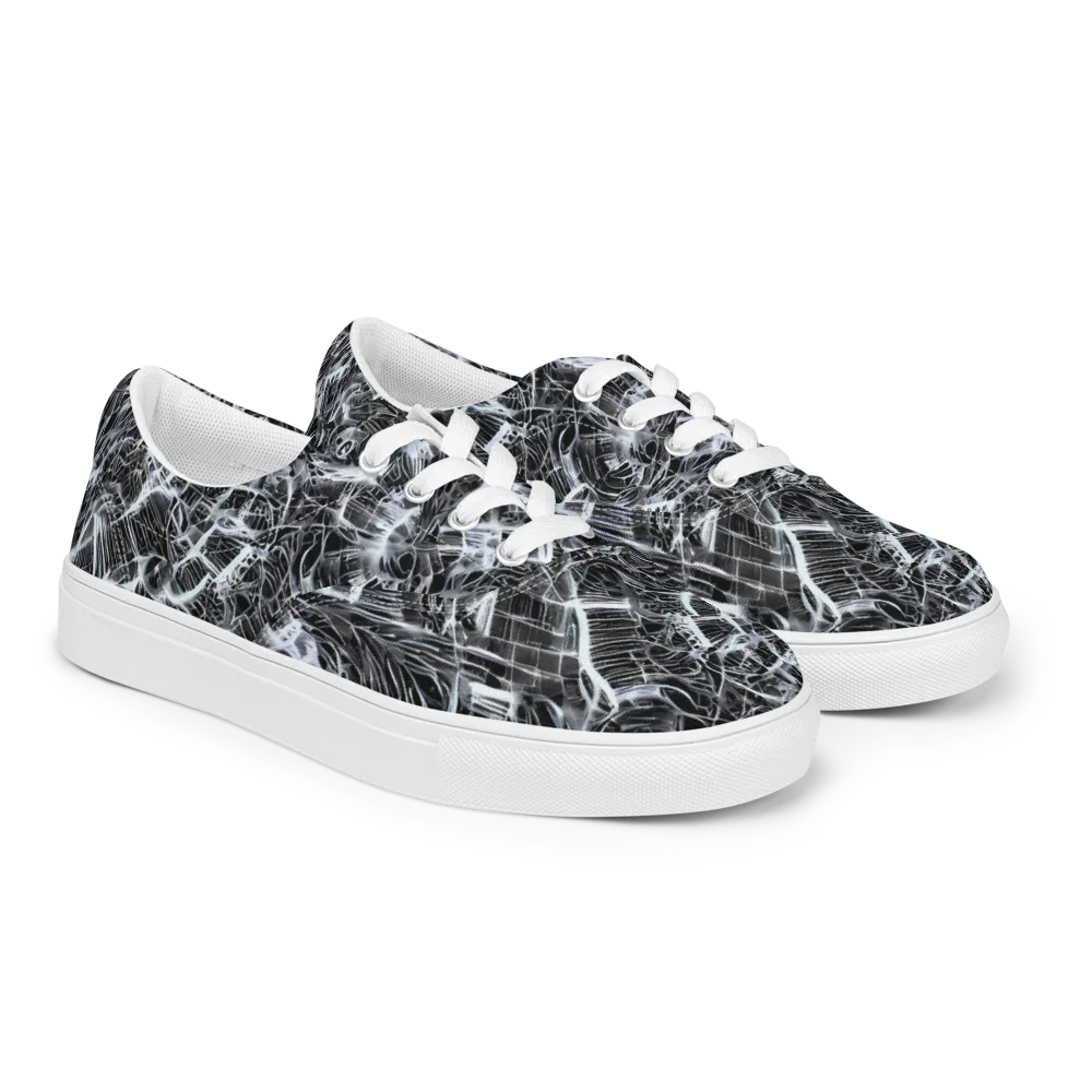 Silver Static on Men's Lace-Up Canvas Shoes — Right Front