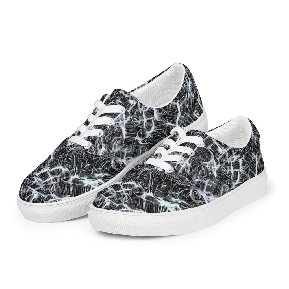 Silver Static on Men's Lace-Up Canvas Shoes — Left Front