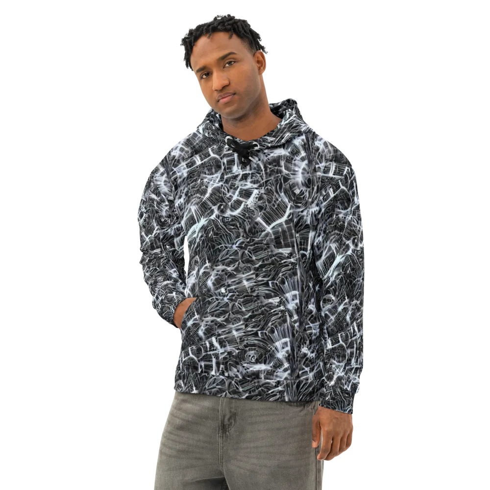 Silver Static on Cotton Hoodie — Left Front
