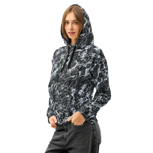 Silver Static on a Cotton Hoodie