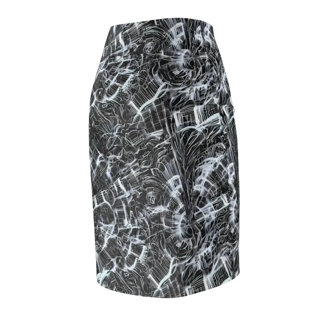 Silver Static on Pencil Skirt — Back Side