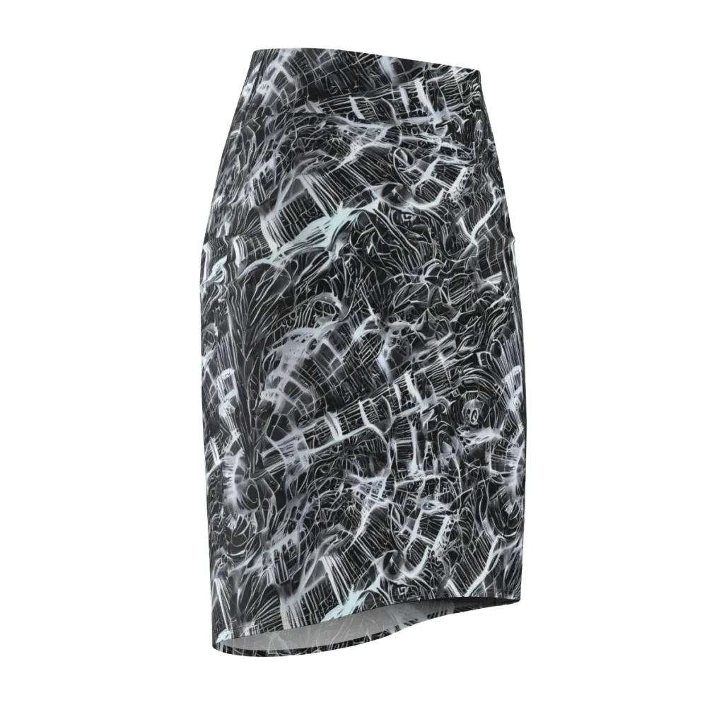Silver Static on Pencil Skirt — Front Side