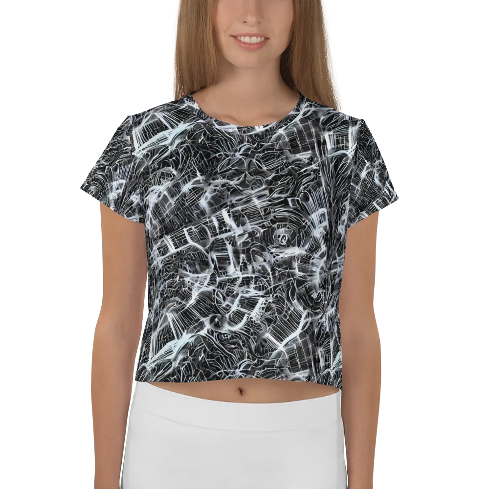 Silver Static on Crop Tee — Front