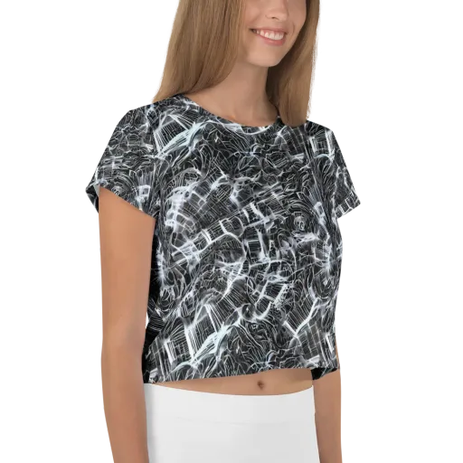 Silver Static on a Crop Tee