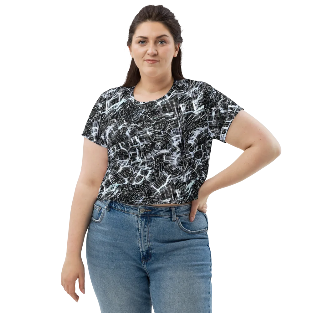 Silver Static on Crop Tee — Front