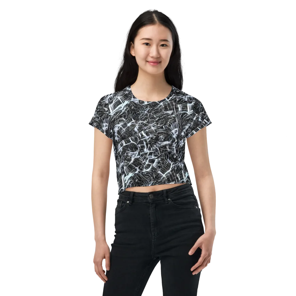 Silver Static on Crop Tee — Front
