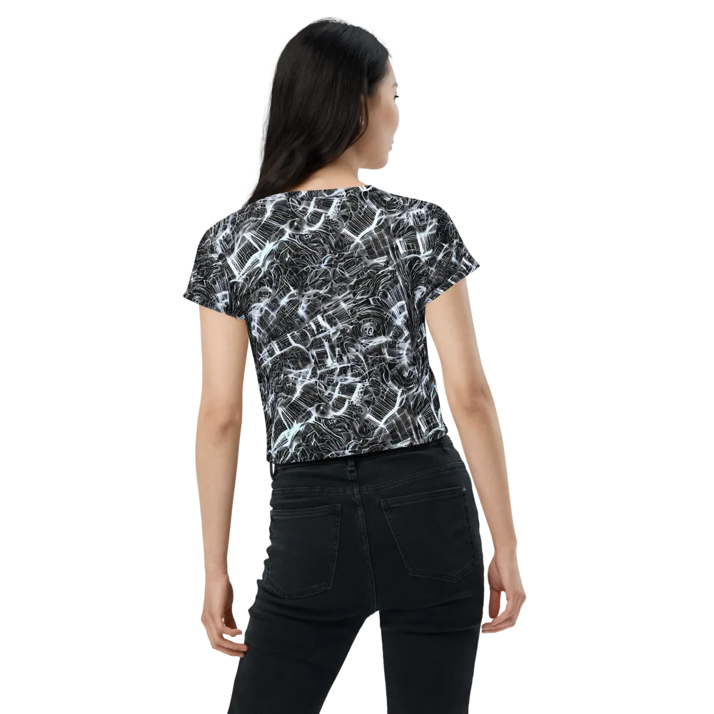 Silver Static on Crop Tee — Back
