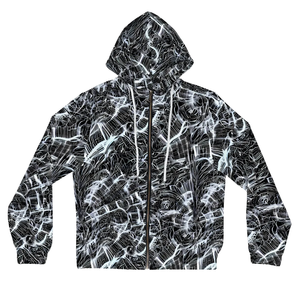 Silver Static on Women's Full-Zip Hoodie — Front