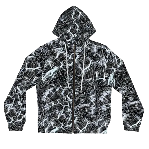Silver Static on a Women's Full-Zip Hoodie
