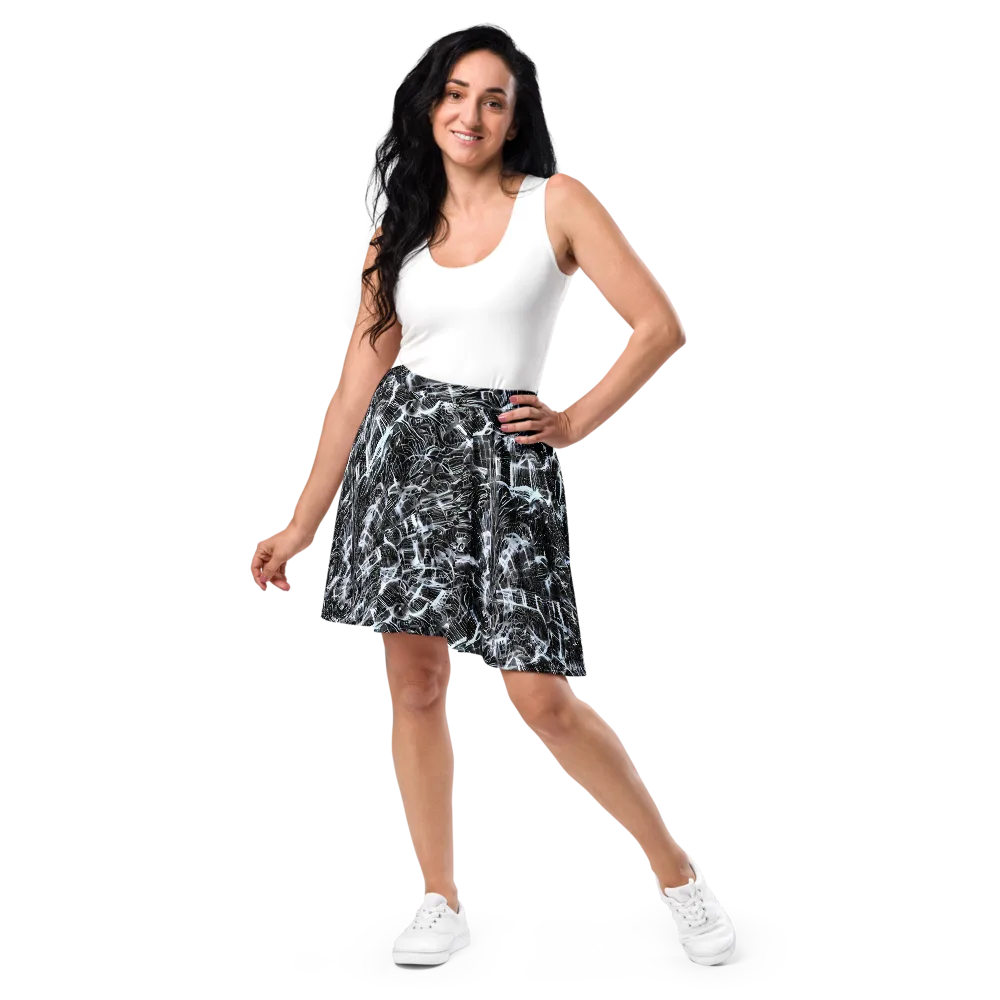 Silver Static on Skater Skirt — Front