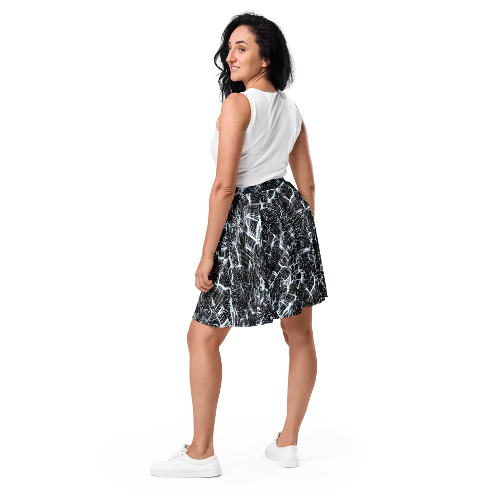 Silver Static on Skater Skirt — Back