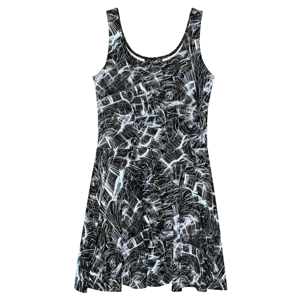 Silver Static on Skater Dress — Front
