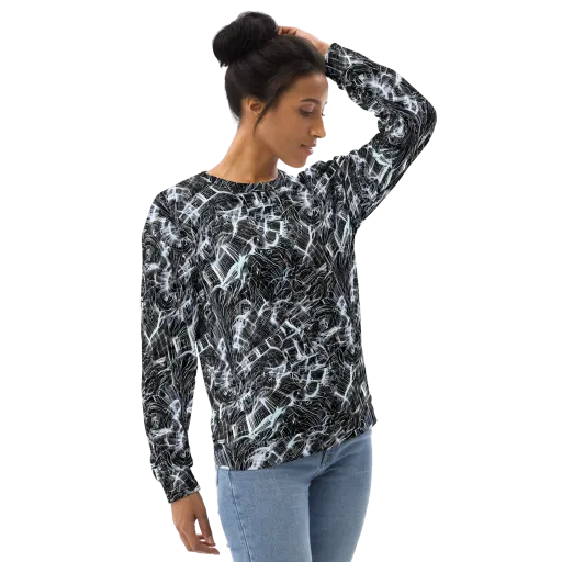 Silver Static on a Sweatshirt