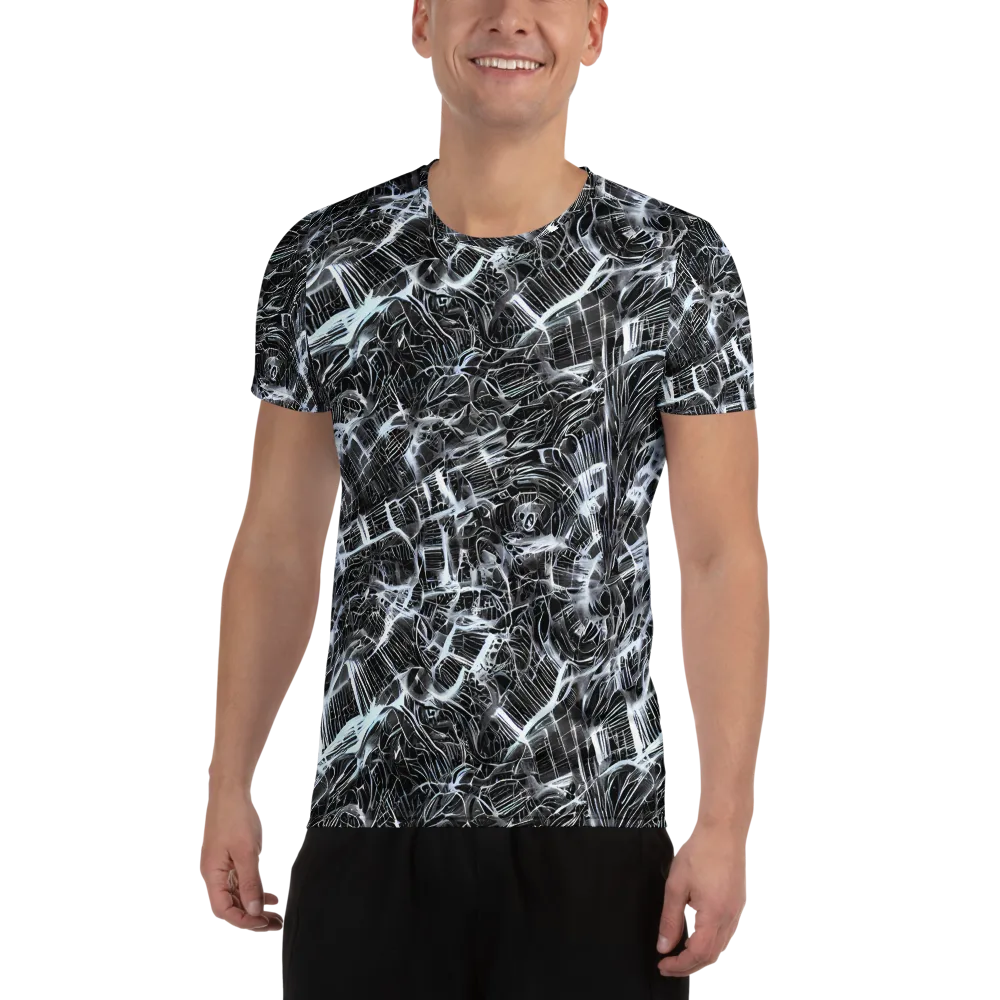 Silver Static on Men's Athletic T-Shirt — Front