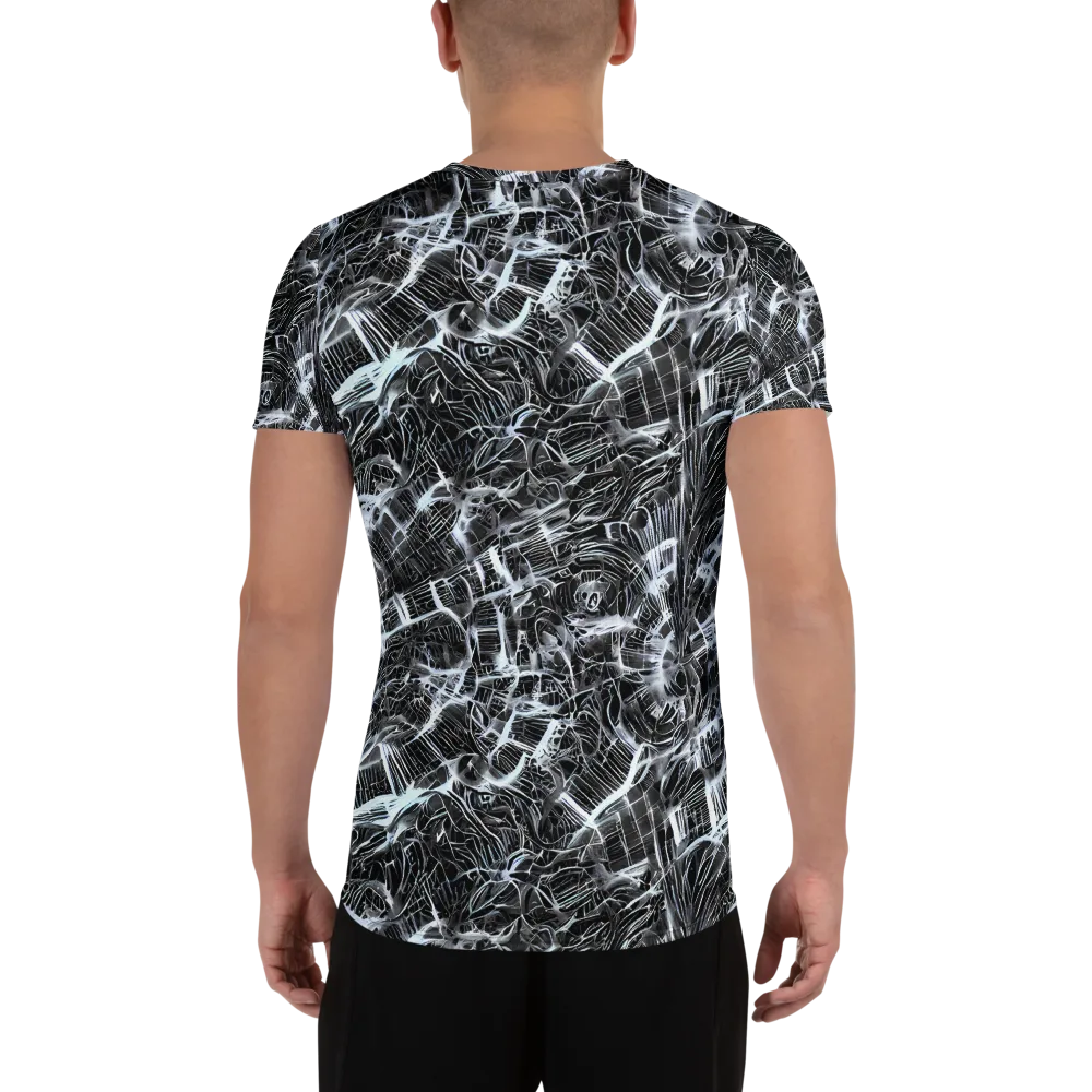 Silver Static on Men's Athletic T-Shirt — Back