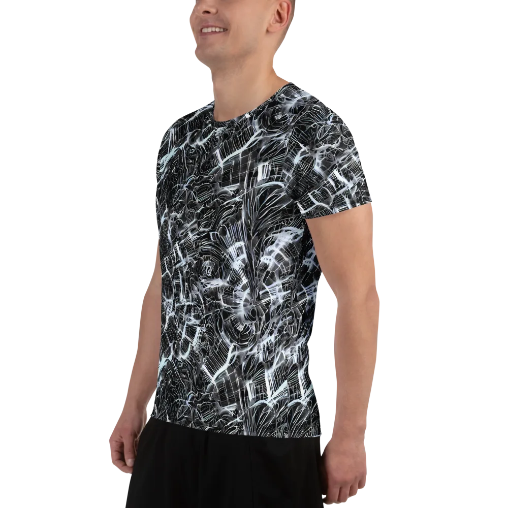 Silver Static on Men's Athletic T-Shirt — Left